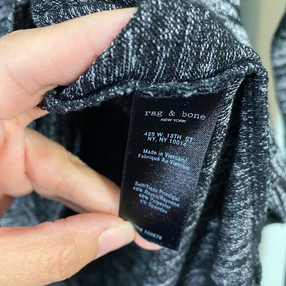 Rag & Bone Jeans Women's Spaced Grey Knit Long Sleeve Top Size XS - Picture 3 of 8